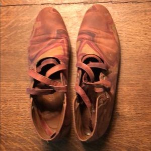 Hand painted leather booties